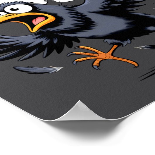 F-caw-f Crow Quote Meme - Funny Christmas Raven Hu ポスター (角)