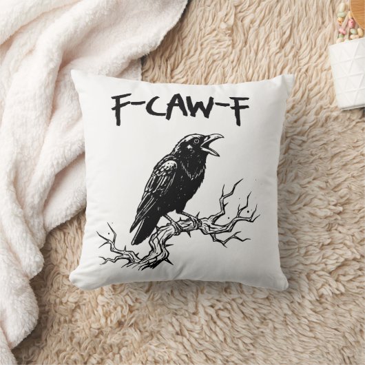 F-Caw-F Crow Raven Pun クッション (ブランケット)