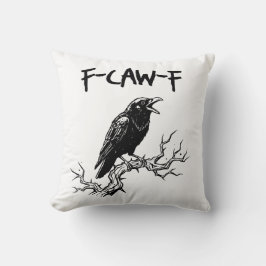 F-Caw-F Crow Raven Pun クッション
