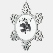 F Caw F Crow Retro Classic Style スノーフレークピューターオーナメント (右)