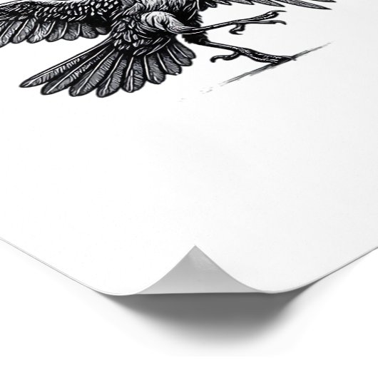 F Caw F Crow Retro Classic Style ポスター (角)