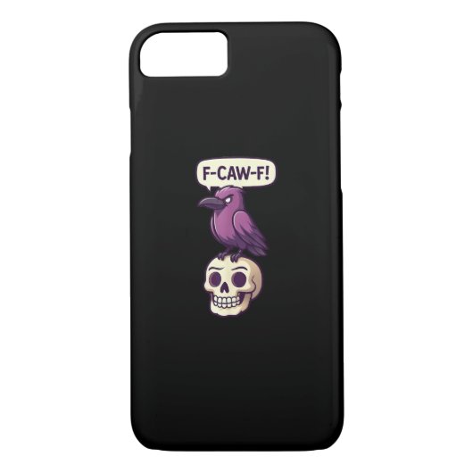 F-Caw-F Crow Skull Halloween Humor Graphic Design Case-Mate iPhoneケース (裏面)