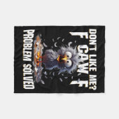 F Caw F Funny Angry Chicken Don't Like Me Problem  フリースブランケット (正面(横))