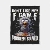 F Caw F Funny Angry Chicken Don't Like Me Problem  フリースブランケット (正面)