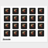 F Caw F Funny Angry Rooster Graphic Retro Style スクエアシール (シート)