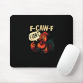 F Caw F Funny Angry Rooster Graphic Retro Style マウスパッド (マウス)