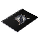 F Caw F Funny Bird Crow Creative Casual Design ノートブック (左側)