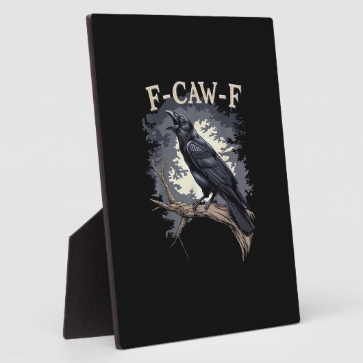 F Caw F Funny Bird Crow Creative Casual Design フォトプラーク (側面)