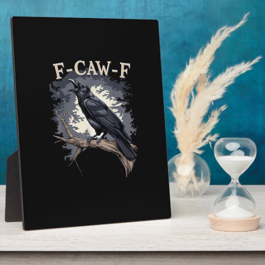 F Caw F Funny Bird Crow Creative Casual Design フォトプラーク (側面)