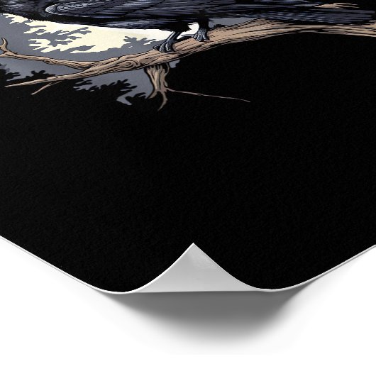 F Caw F Funny Bird Crow Creative Casual Design ポスター (角)