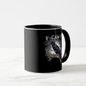 F Caw F Funny Bird Crow Creative Casual Design マグカップ (正面右)