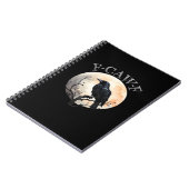 F Caw F Funny Bird Moon Minimal Clean Style ノートブック (左側)