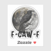 F-Caw-F Funny Black Bird moon Gothic Adult Humor シール (シート)