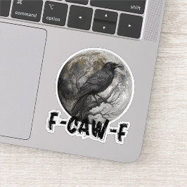 F-Caw-F Funny Black Bird moon Gothic Adult Humor シール