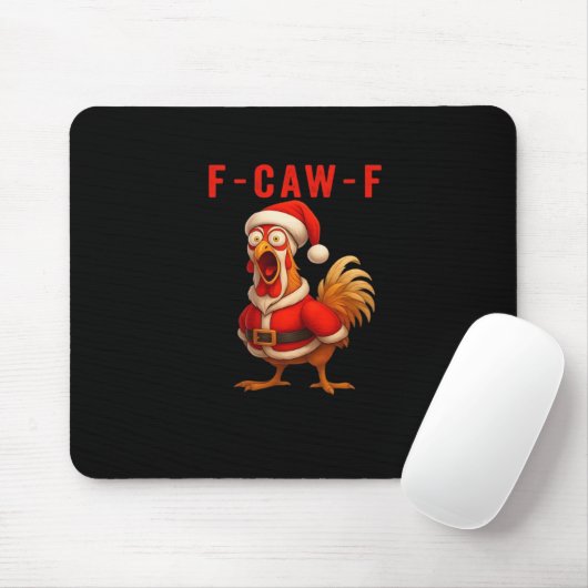 F-Caw-F Funny Chicken Christmas Essential マウスパッド (マウス)