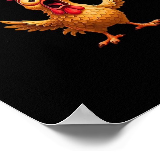 F Caw F Funny Chicken Classic Aesthetic Design ポスター (角)