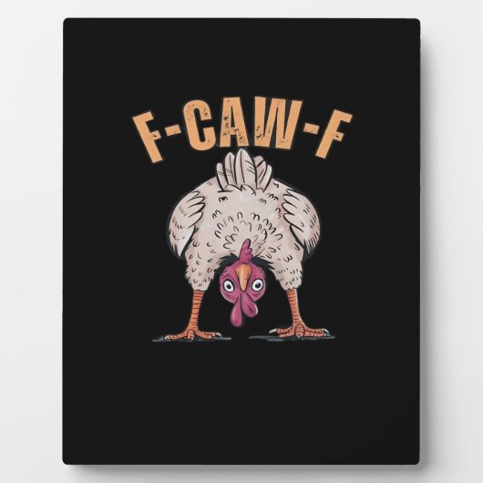 F Caw F Funny Chicken Classic Retro Cool Style フォトプラーク (正面)