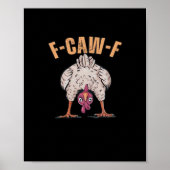 F Caw F Funny Chicken Classic Retro Cool Style ポスター (正面)