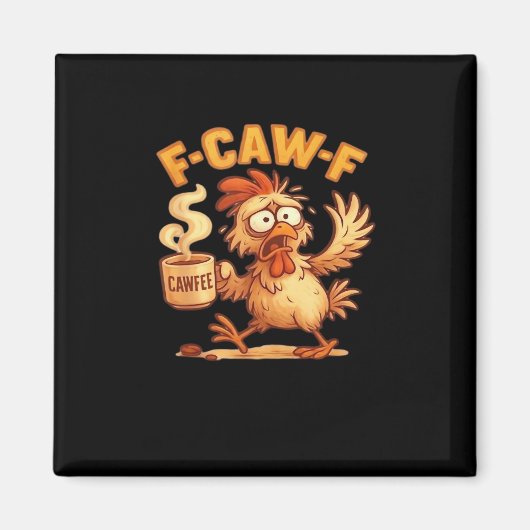 F Caw F Funny Chicken Classic Retro Graphic マグネット (正面)