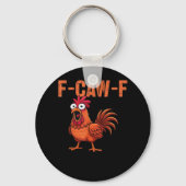 F Caw F Funny Chicken Classic Trendy Modern Style キーホルダー (正面)
