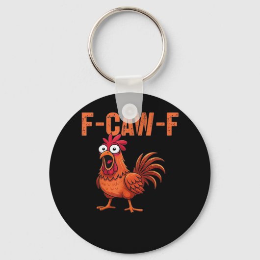 F Caw F Funny Chicken Classic Trendy Modern Style キーホルダー (正面)