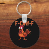 F Caw F Funny Chicken Classic Trendy Modern Style キーホルダー (正面)