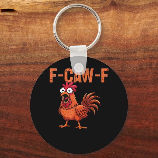 F Caw F Funny Chicken Classic Trendy Modern Style キーホルダー (正面)
