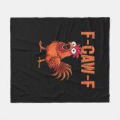 F Caw F Funny Chicken Classic Trendy Modern Style フリースブランケット (正面(横))