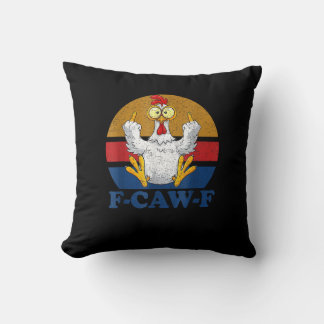 F-Caw-F Funny Chicken Flipping Off Vintage Retro R クッション