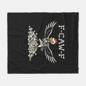 F Caw F Funny Chicken Halloween Cool Unique Style フリースブランケット (正面(横))