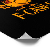 F-Caw-F Funny Chicken Humor Chicken Meme Chicken L ポスター (角)