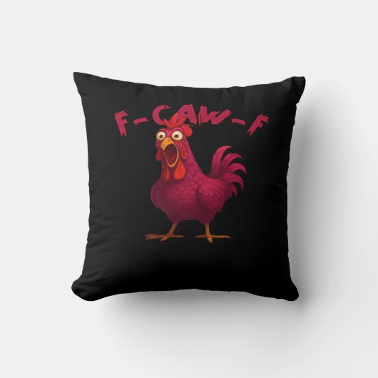 F Caw F Funny Chicken Humor Creative Casual Style クッション (正面)