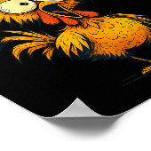 F-caw-f Funny Chicken Humor F-caw-f Quote Rooster ポスター (角)