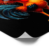 F-caw-f Funny Chicken Humor F-caw-f Quote Rooster ポスター (角)