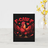 F-caw-f Funny Chicken Humor F-caw-f Quote Valentin カード (黄色い花)