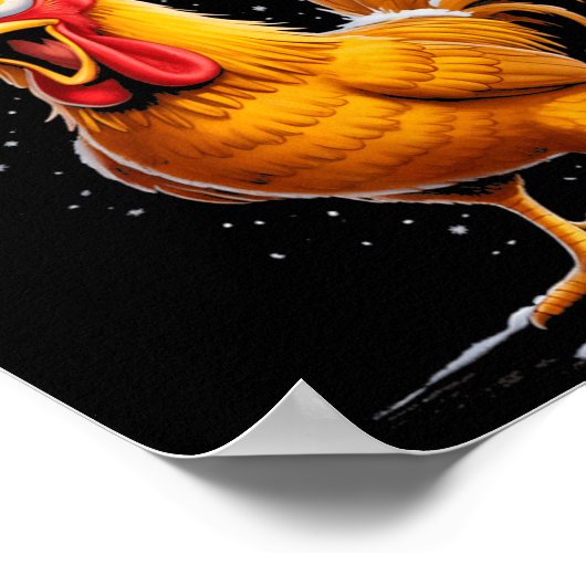 F-caw-f Funny Chicken Humor Meme Christmas Men Wom ポスター (角)