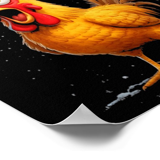 F-caw-f Funny Chicken Humor Meme Christmas Men Wom ポスター (角)