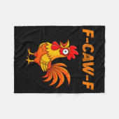 F-caw-f Funny Chicken Humor Quote Rooster Meme フリースブランケット (正面(横))