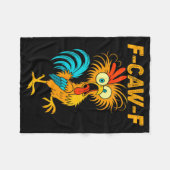 F-caw-f Funny Chicken Humor Quote Rooster Meme フリースブランケット (正面(横))