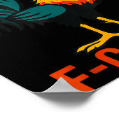 F-caw-f Funny Chicken Humor Quote Rooster Meme  ポスター (角)