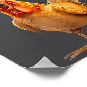 F-caw-f Funny Chicken Humor Quote Rooster Meme  ポスター (角)