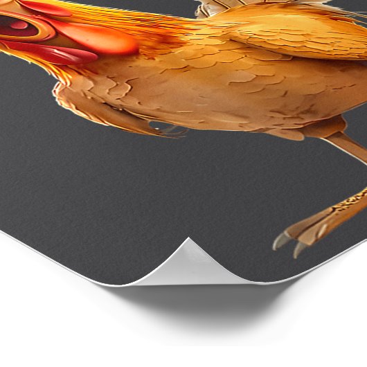 F-caw-f Funny Chicken Humor Quote Rooster Meme ポスター (角)