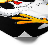 F-caw-f Funny Chicken Humor Quote Rooster Meme  ポスター (角)