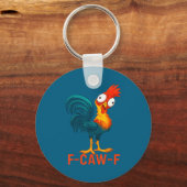 F-caw-f Funny Chicken Humor Quote Rooster Meme _a6 キーホルダー (正面)