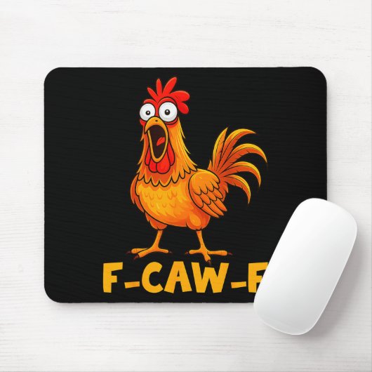 F-caw-f Funny Chicken Humor Quote Rooster Meme Fun マウスパッド (マウス)