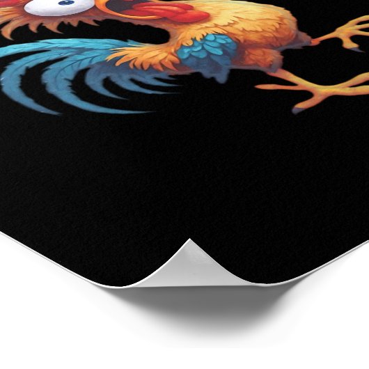 F Caw F Funny Chicken Humor Retro Style ポスター (角)