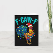 F-caw-f Funny Chicken Humor Rooster Meme Christmas カード (正面)