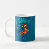 F-caw-f Funny Chicken Humor Rooster Meme Christmas コーヒーマグカップ (左)