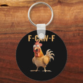 F Caw F Funny Chicken Humor Rooster Meme Classic キーホルダー (正面)