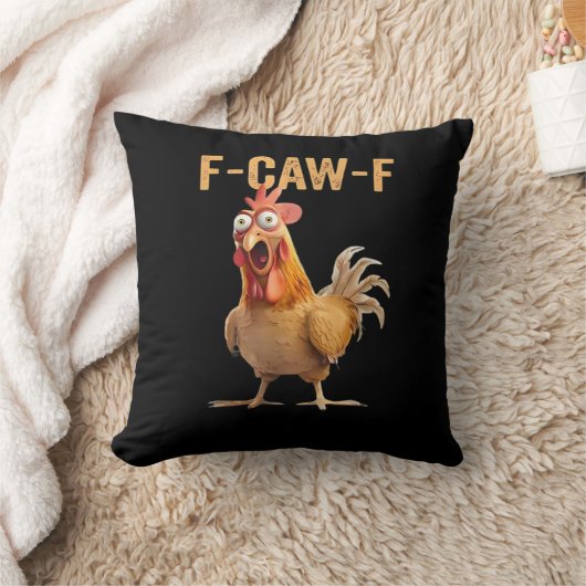 F Caw F Funny Chicken Humor Rooster Meme Classic クッション (ブランケット)